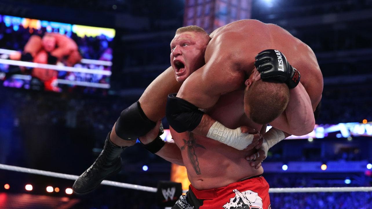 Brock Lesnar F5 Triple H WWE WrestleMania