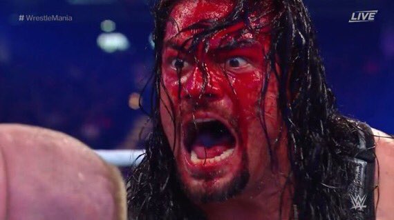 Roman Reigns Bleeds WrestleMania 34