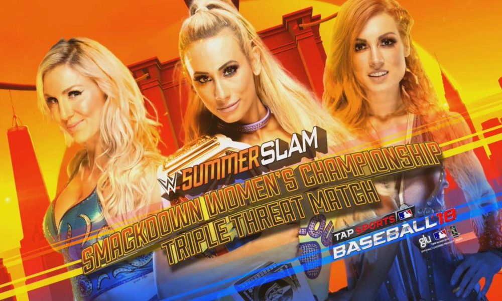 WWE SummerSlam Carmella vs Becky Lynch vs Charlotte Flair