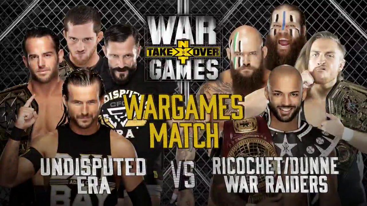 WWE NXT Takeover War Games Undisputed Era Adam Cole Roderick Strong Kyle O'Reilly Bobby Fish War Raiders Ricochet Pete Dunne