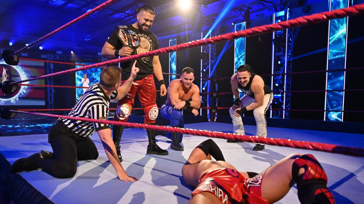 WWE Raw Andrade Austin Theory Angel Garza Akira Tozawa