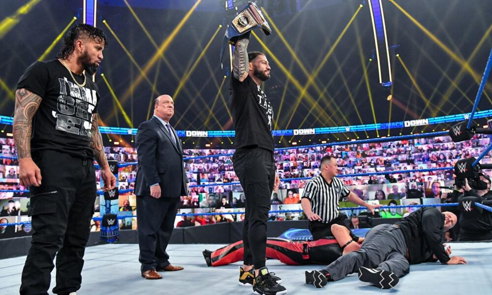 Roman Reigns Adam Pearce Shinsuka Nakamura WWE Royal Rumble Smackdown Jey Uso Paul Heyman