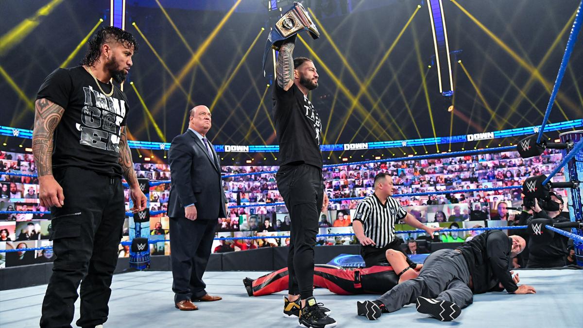 Roman Reigns Adam Pearce Shinsuka Nakamura WWE Royal Rumble Smackdown Jey Uso Paul Heyman